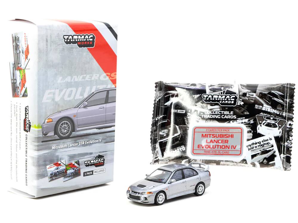 EVOLU TARMAC WORKS Fi LANCER CS EVOL TARMAC Evolution IV Lancer GSR COLLECTIBLE MitsubishiJ TARMAC CARDE TRADING mOu INCLUDED 1 PACK CARDS TARMAC CARDS R A4 COLLECTIBLE DISIMO TO DO TRADING CARDS  P19A GSR 2 CAROS PER PACK MITSUBISHI else is LANCER KO EVOLUTION IV unything just a rogtop. MOTO T84G-076-SL-CARD AGES