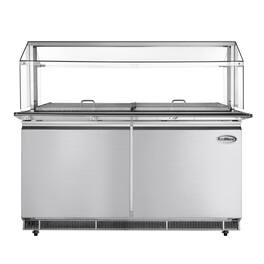 Koolmore - 60 in. Refrigerated Prep Station with Sneeze Guard and Buffet Slide, 12-Pan (Not Included) Capacity - Stainless Steel