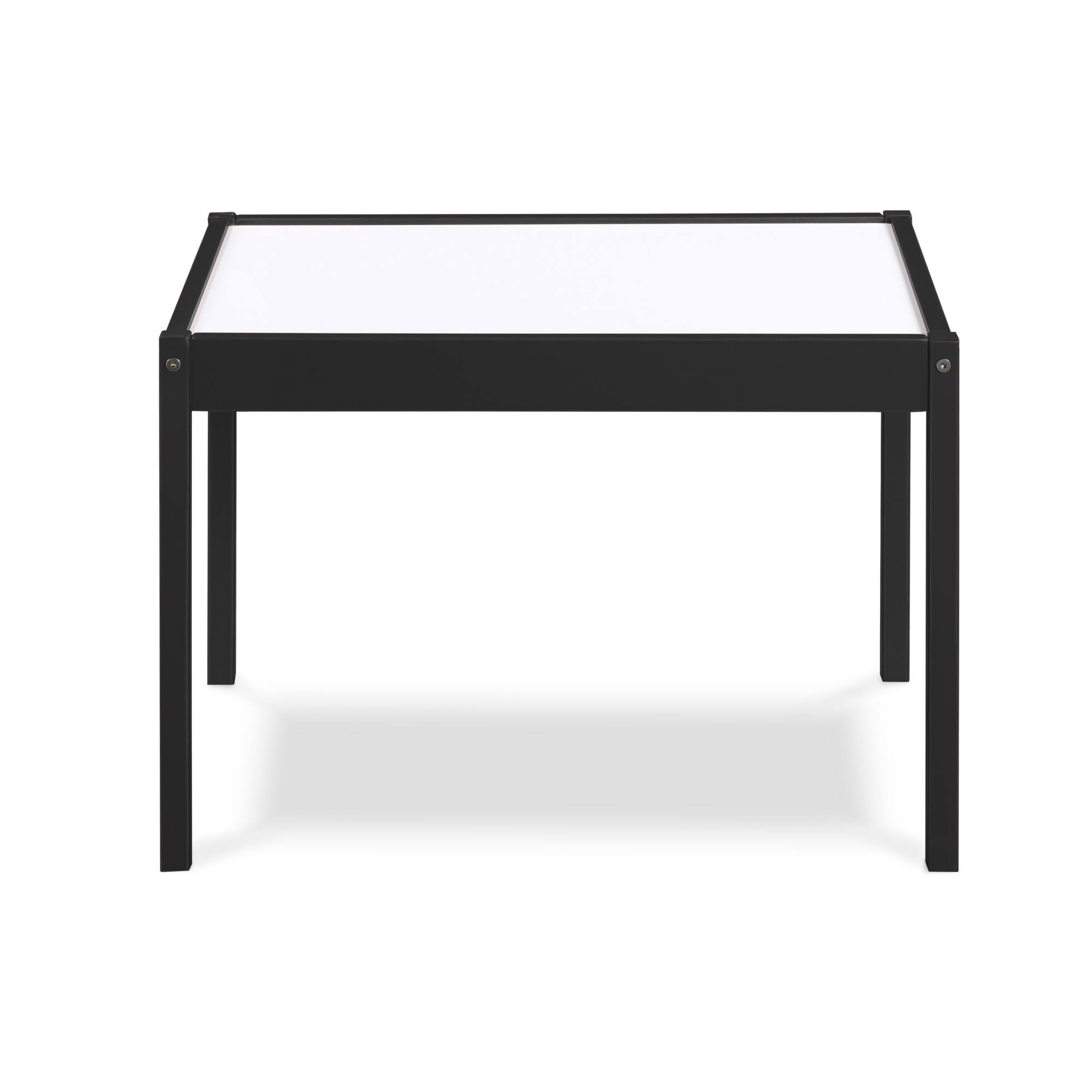 Back. GOODSILO - 3-Piece Children's Dry Erase Activity Table and Chair Set with Durable Wood Construction for Creative Play and Learning - Black.