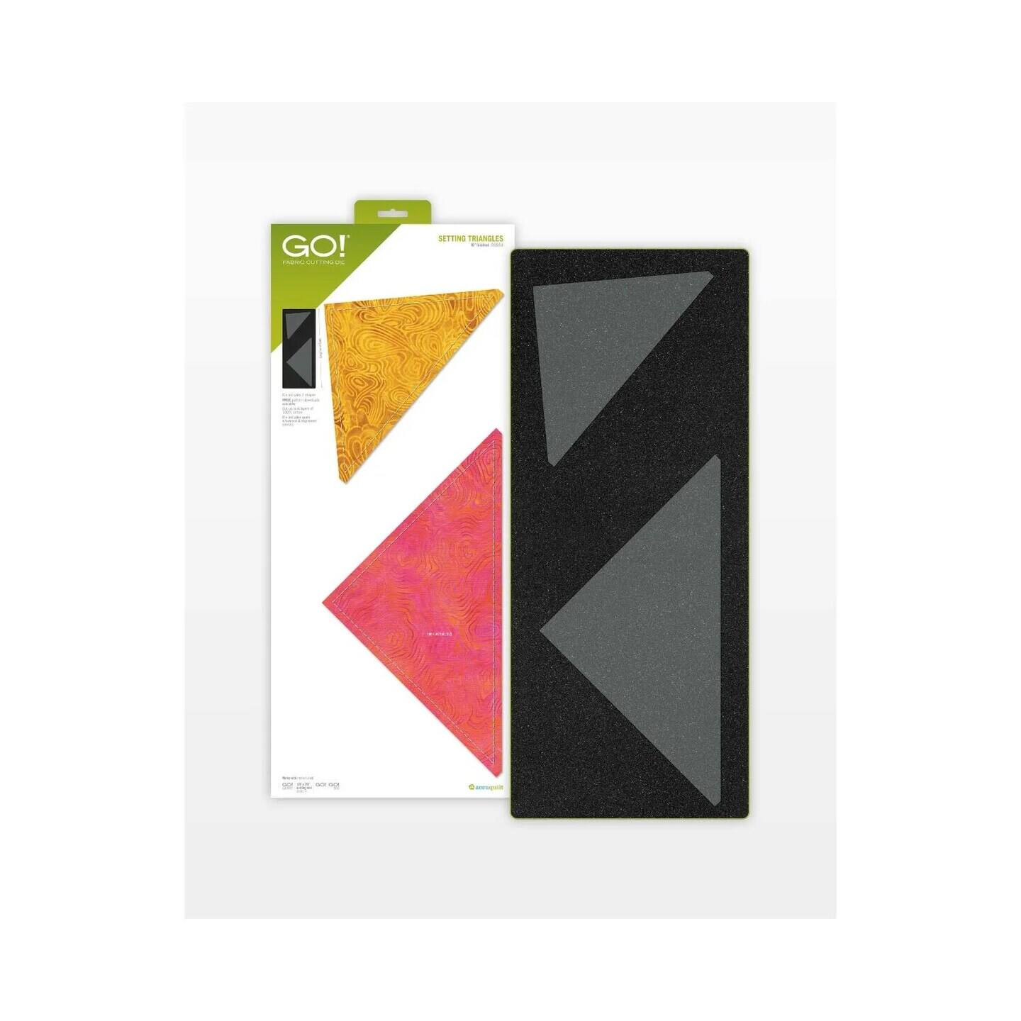 AccuQuilt- GO! Setting Triangles Die 10" Finished, Corner & Side Triangles, Quilting Die for On-Point Quilts- Multicolor