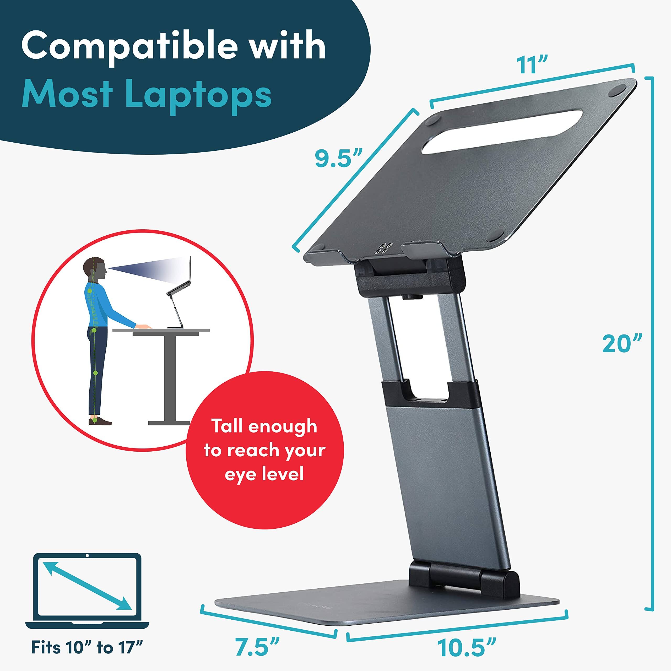 Compatible with Most Laptops  
Tall enough to reach your eye level  
Fits 10" to 17"  
11"  
9.5"  
20"  
7.5"  
10.5"