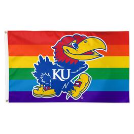WinCraft - Kansas Jayhawks 3' x 5' Single-Sided Deluxe Team Pride Flag - Multicolor
