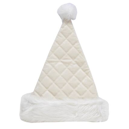 Front. Dyno - Dyno 17 in. Velvet Santa Hat 1 pk (Case of 12) - White.