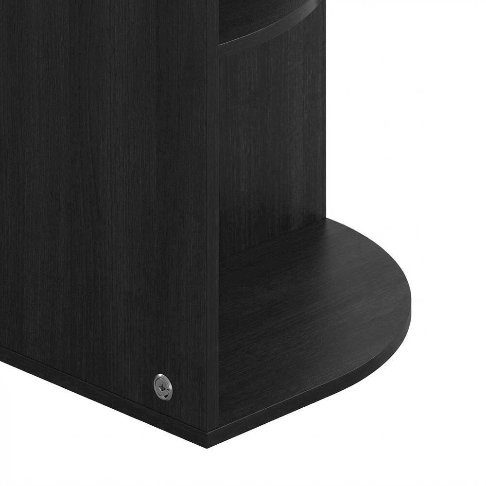 Alt View 2. FurniFact - Blackwood 3-Tier Corner Bookcase with Open Shelves for Space Efficiency - Blackwood.