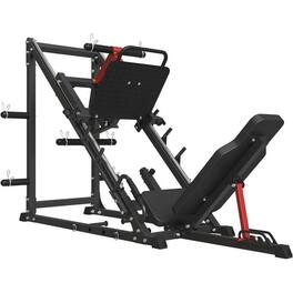 Syedee - Leg Press Machine , 2000LBS Weight Capacity Adjustable Leg Machine with Resistance Band Pegs and Plate Storages - Black