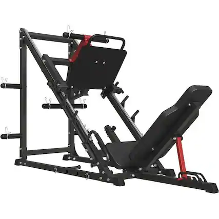 Front. Syedee - syedee Leg Press Machine , 2000LBS Weight Capacity Adjustable Leg Machine with Resistance Band Pegs and Plate Storages - Black.