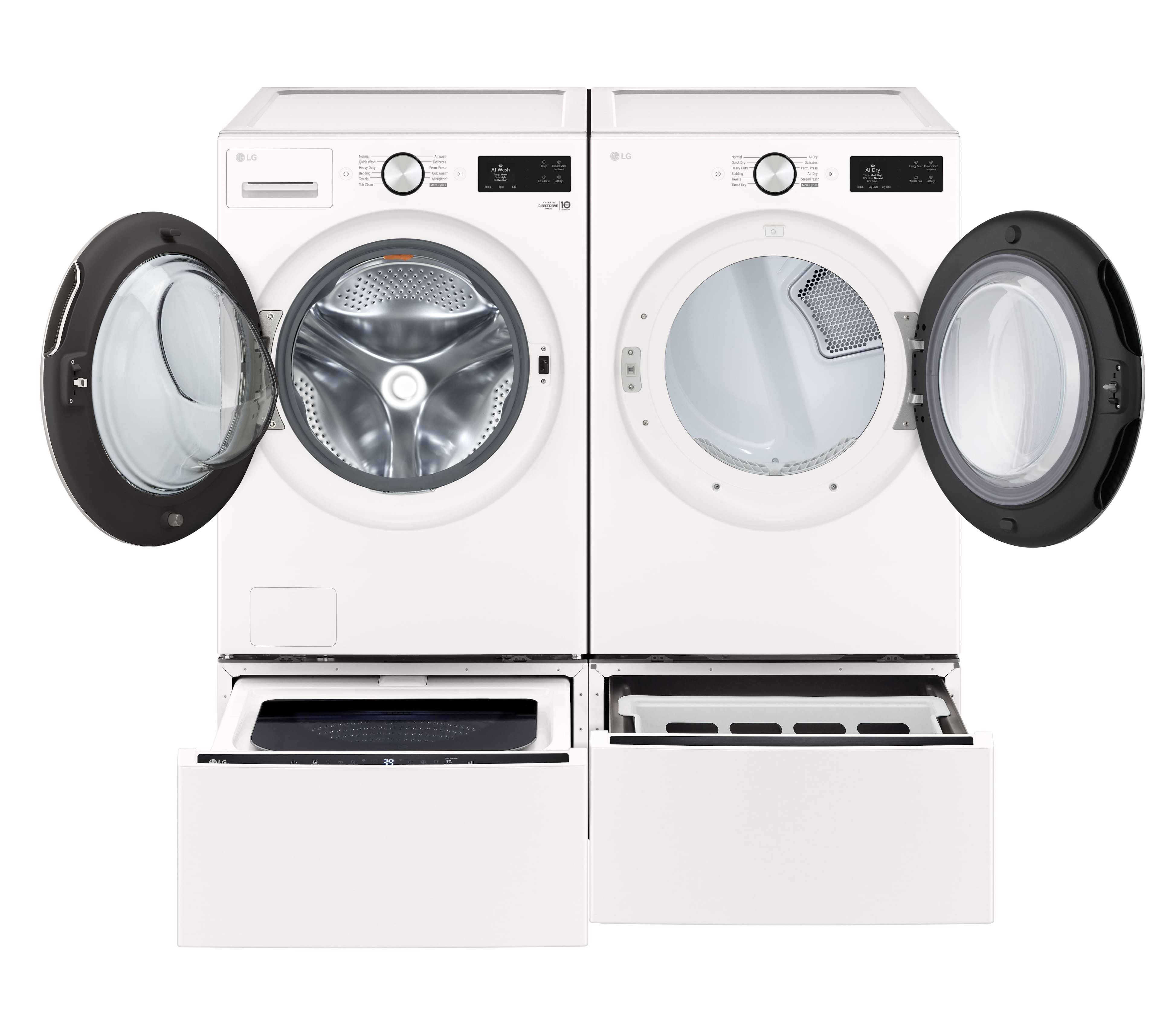 Alt View 20. LG - 7.4 Cu. Ft. Stackable Smart Electric Dryer with Steam and AI Sensor Dry - Alpine White.