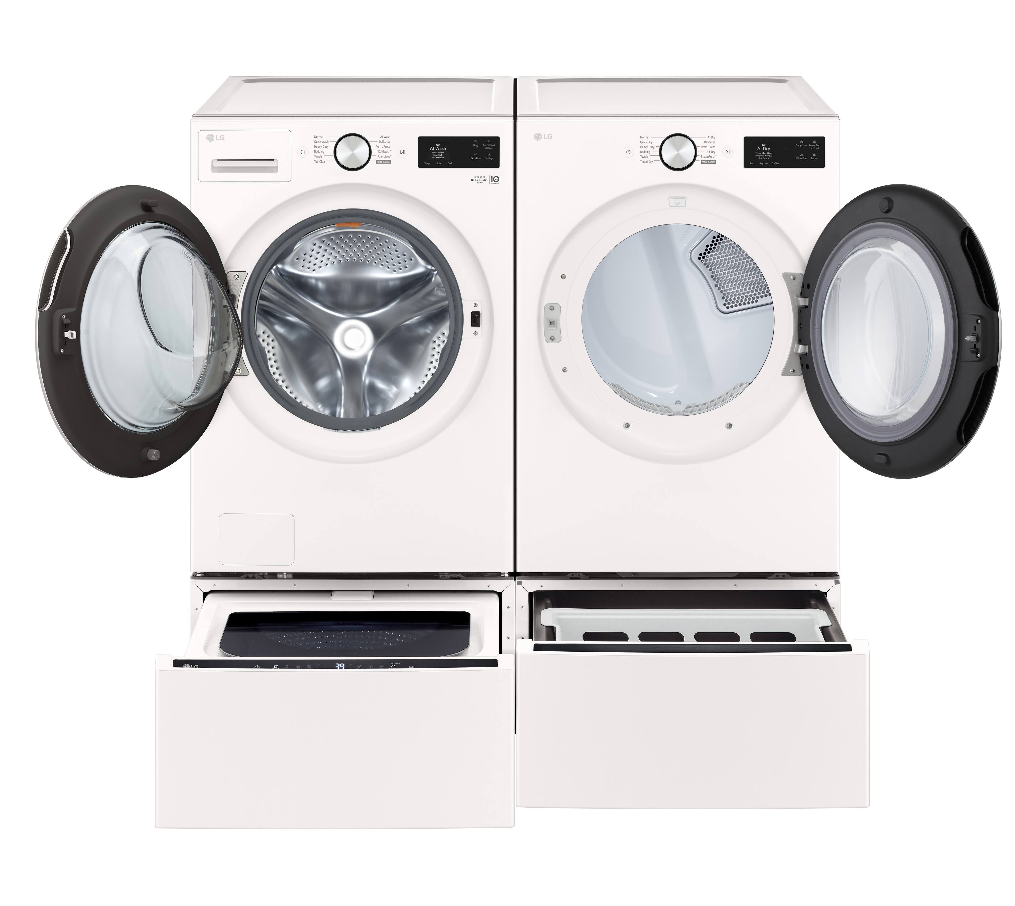 Alt View 20. LG - 7.4 Cu. Ft. Stackable Smart Electric Dryer with Steam and AI Sensor Dry - Alpine White.