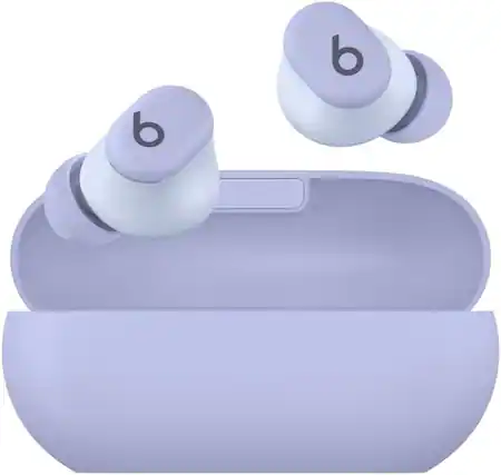 Front. Beats - Beats Solo Buds Bluetooth Wireless Noise Cancelling Earbuds with Charging Case - Arctic Purple - Purple.