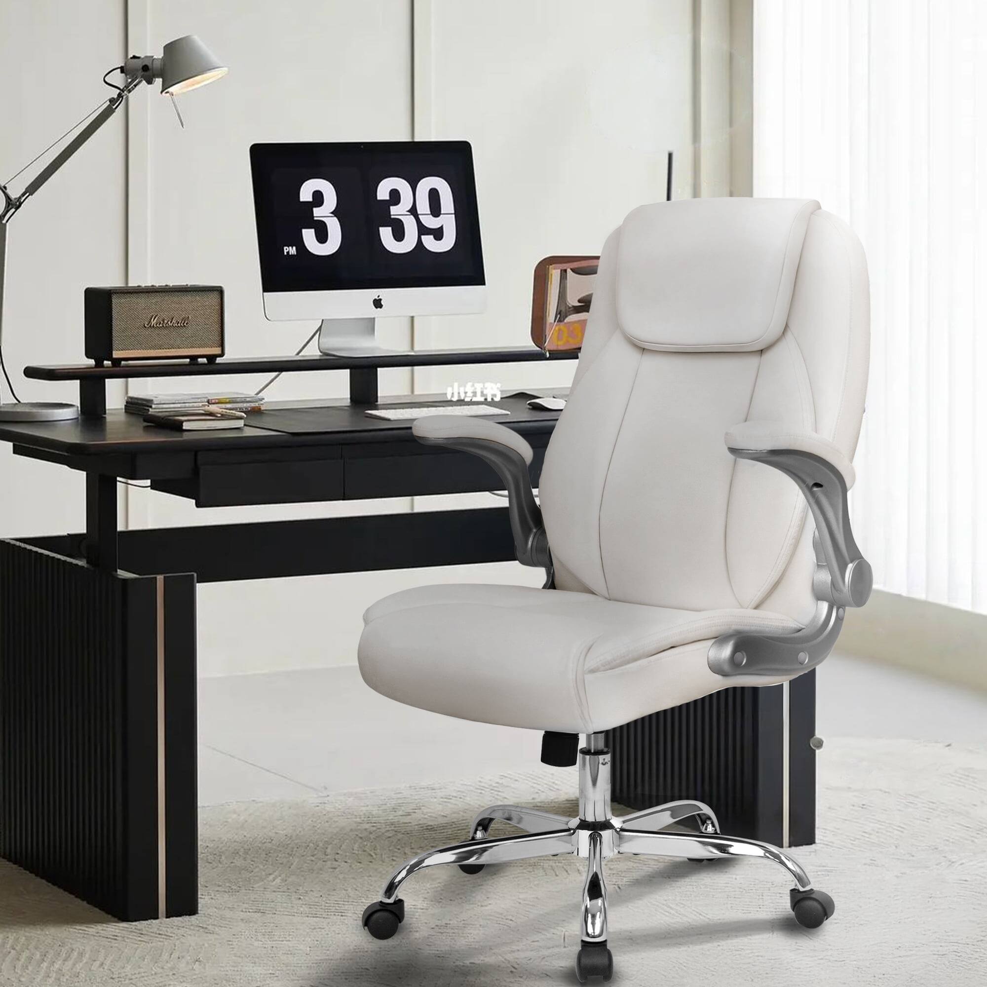 Alt View 7. Neo Chair - Executive Office Chair, High Back Faux Leather Desk Chair with Lumbar Support & Swivel Rolling Wheels - White.