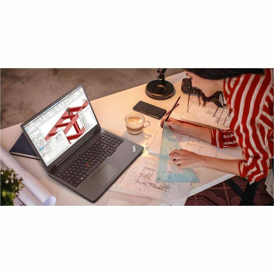 Alt View 4. Lenovo - Lenovo ThinkPad P16v Gen 2 21KX002BUS 16" Mobile Workstation - WQUXGA - Intel Core Ultra 7 165H - vPro Technology - 32 - Black.
