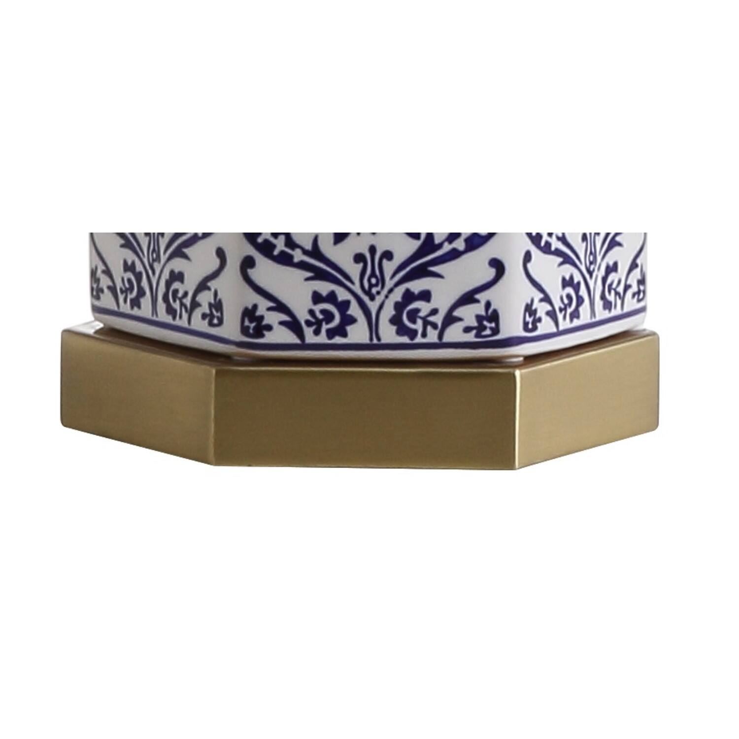 Alt View 4. Jonathan Y - Diana 23.5" Ginger Jar Ceramic/Metal LED Table Lamp, Blue/White - Blue/White.