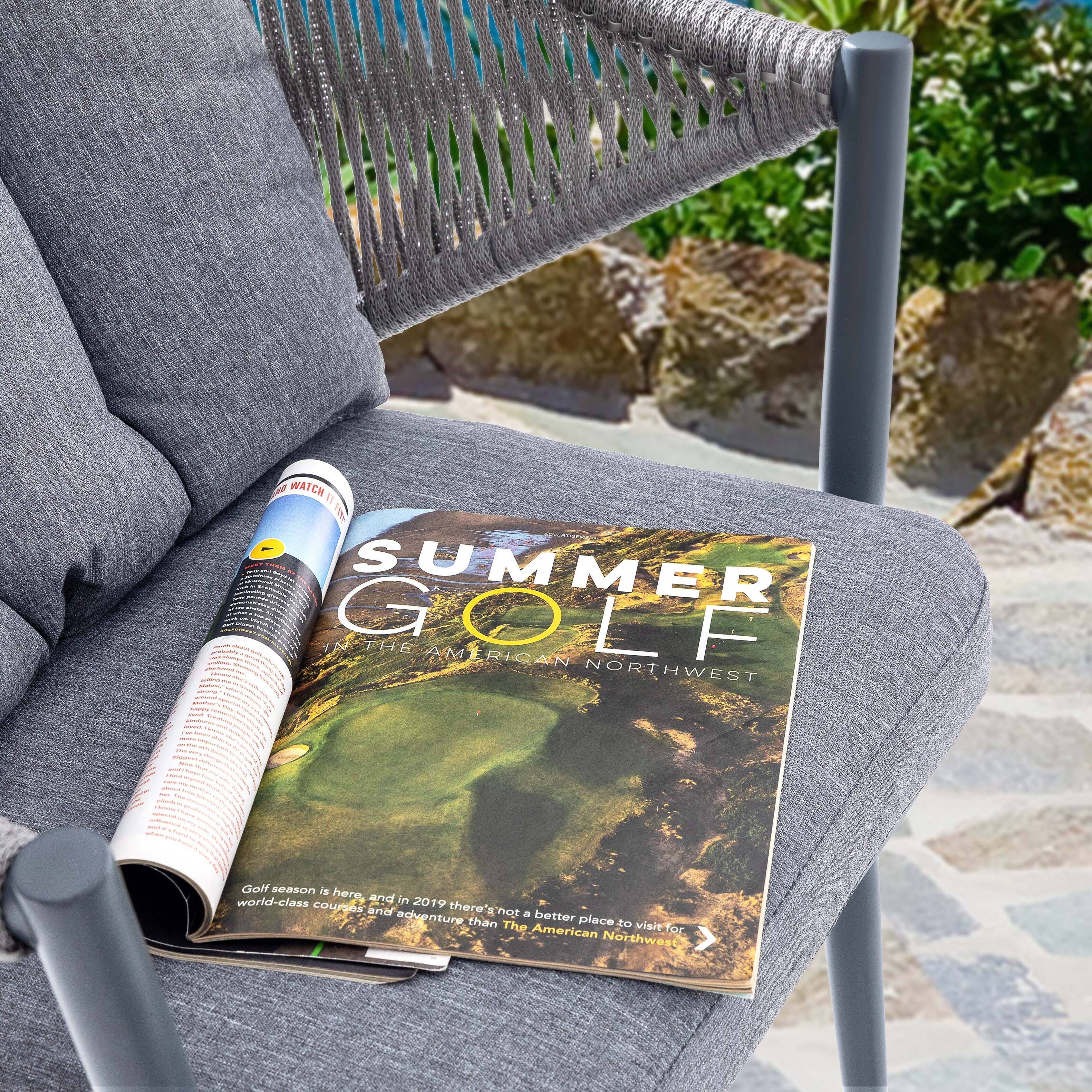 **Summer Golf in the American Northwest**

Golf season is here, and in 2019 there's not a better place to visit for world-class courses and adventure than the American Northwest.

---

**The Watchtower**

[Text on the side of the magazine is not fully legible, but it appears to be a list of articles or sections.]