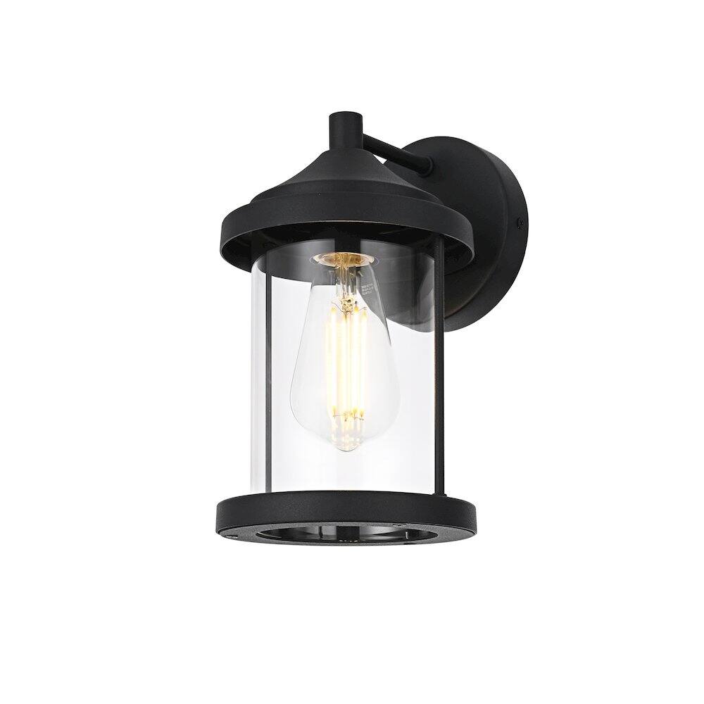 Left. Elegant Lighting - Roy 6 Inch Outdoor Wall Sconce In Black - Black.