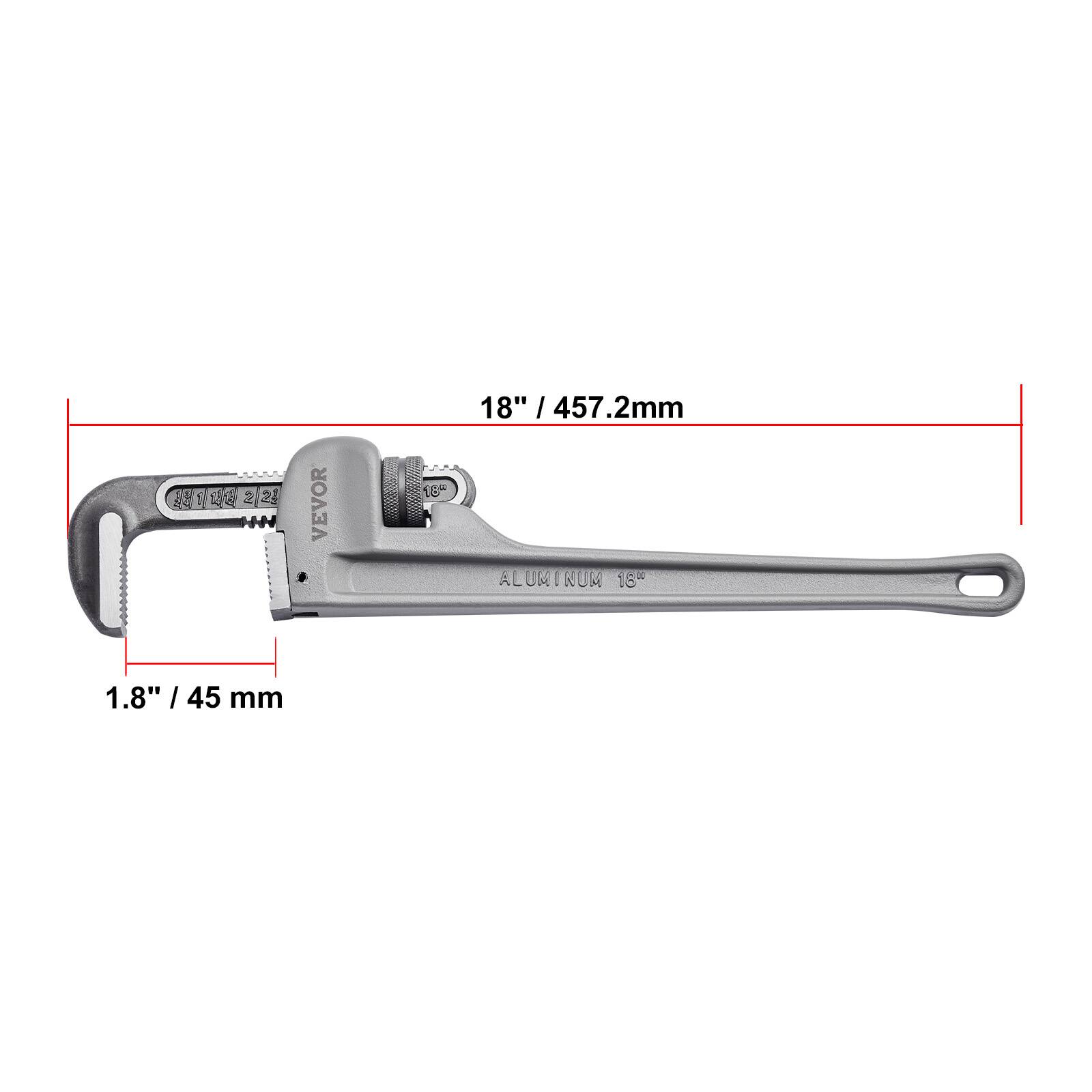 22 a VEVOR 18" / 457.2mm  
1.8" / 45 mm