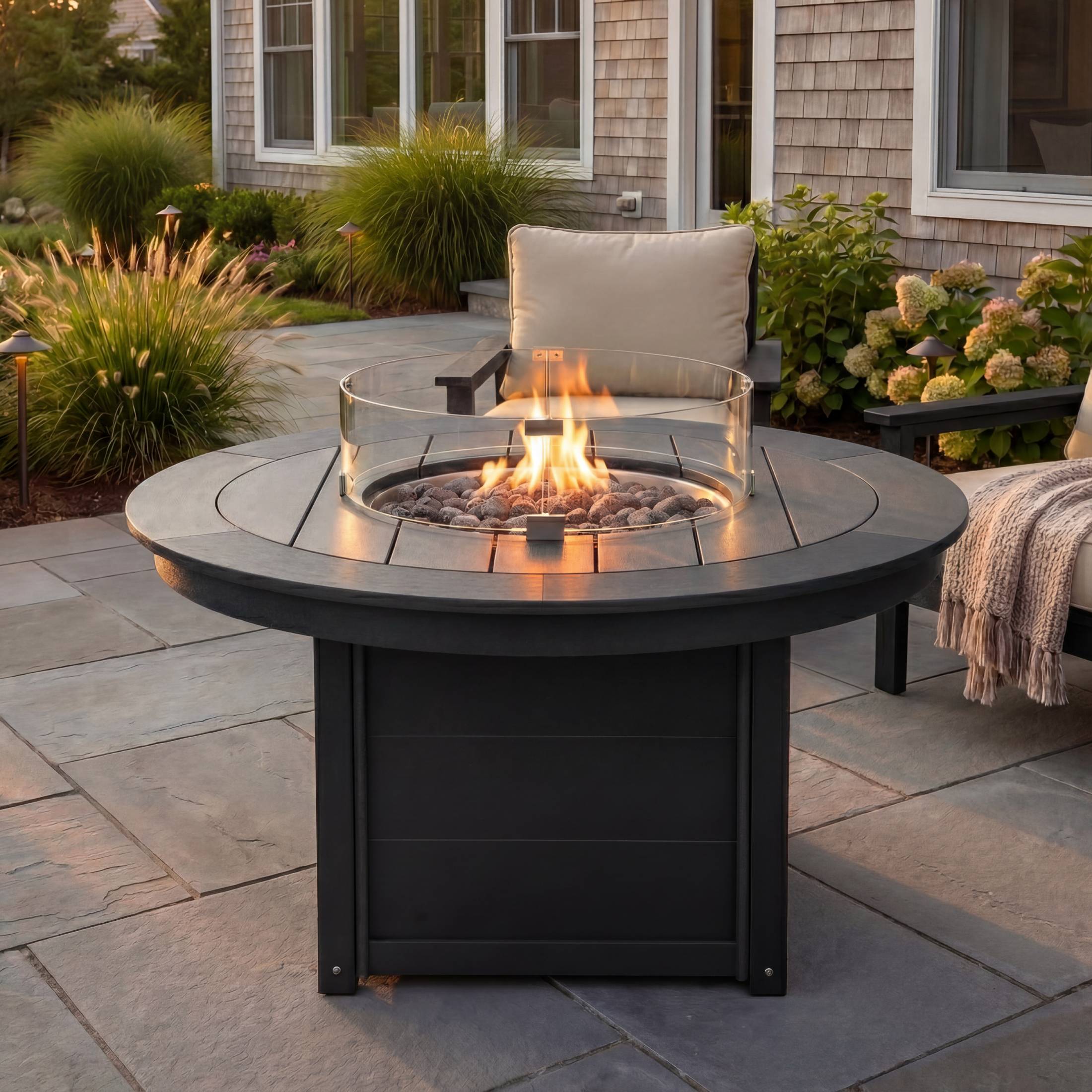 Angle. WestinTrends - WestinTrends Helios 47" Modern Outdoor 55,000 BTU Patio Propane Round Fire Pit Table - Gray.