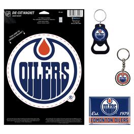 WinCraft - Edmonton Oilers 4-Pack Key Rings and Magnets Set - Multicolor