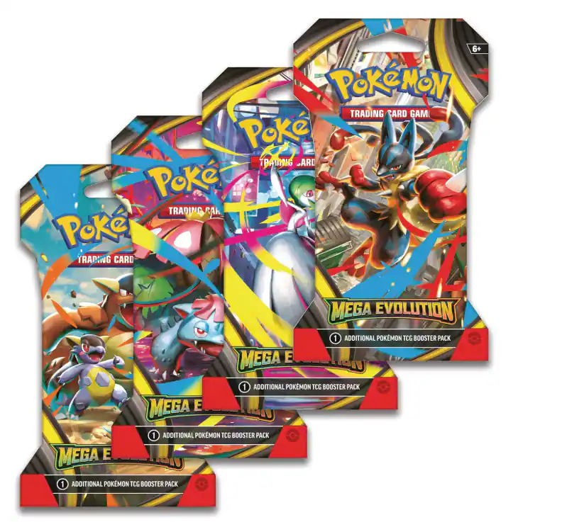 Pokémon ME1 Mega Evolution| 4 Booster Packs (One of Each Artwork)