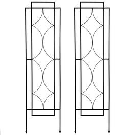 Sunnydaze - Steel Chic Diamonds Garden Trellis - Set of 2 - 60 in - Black