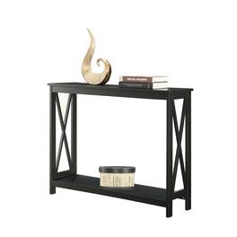 Hivvago - Wood Console Sofa Table with Bottom Storage Shelf - Black