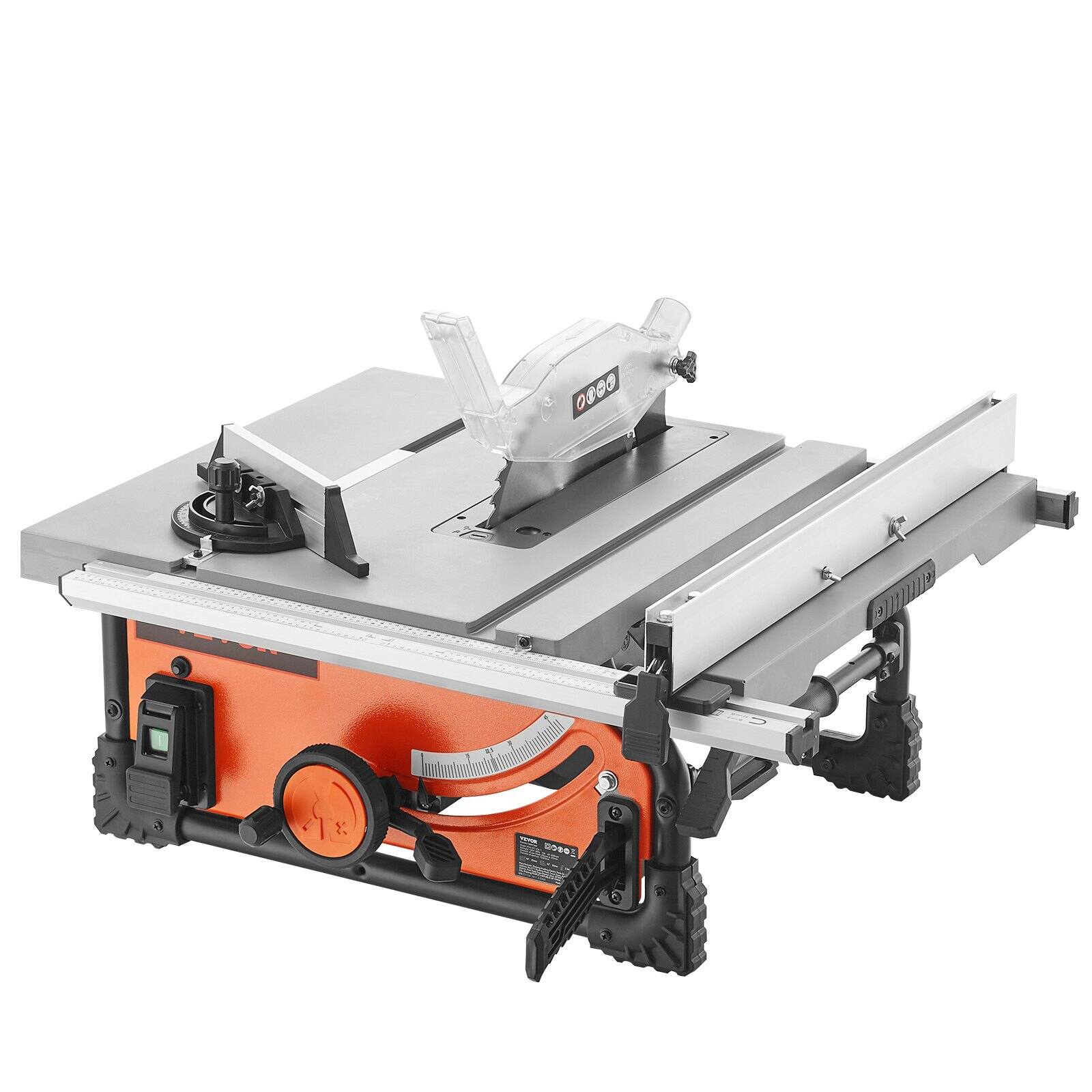 Front. Glintex - 10" Electric Table Saw 4500RPM with 25" Rip Capacity, 15 Amp Motor, and Adjustable Angle Cutting for Woodworking - Red.
