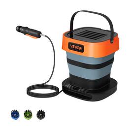 VEVOR - Portable Cordless Pressure Washer with 2.64 Gal Tank, Foldable Power Washer 109 Max PSI 0.79 Max GPM, 3 Nozzles - Black;Orange