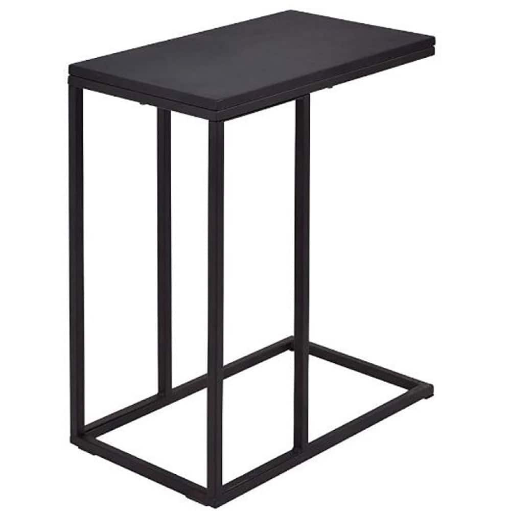 Kadyn - Coffee Tray Sofa Side End Table, C-Shape Table, MDF & Steel Construction, Lightweight yet Sturdy, Perfect for Bedrooms - Black