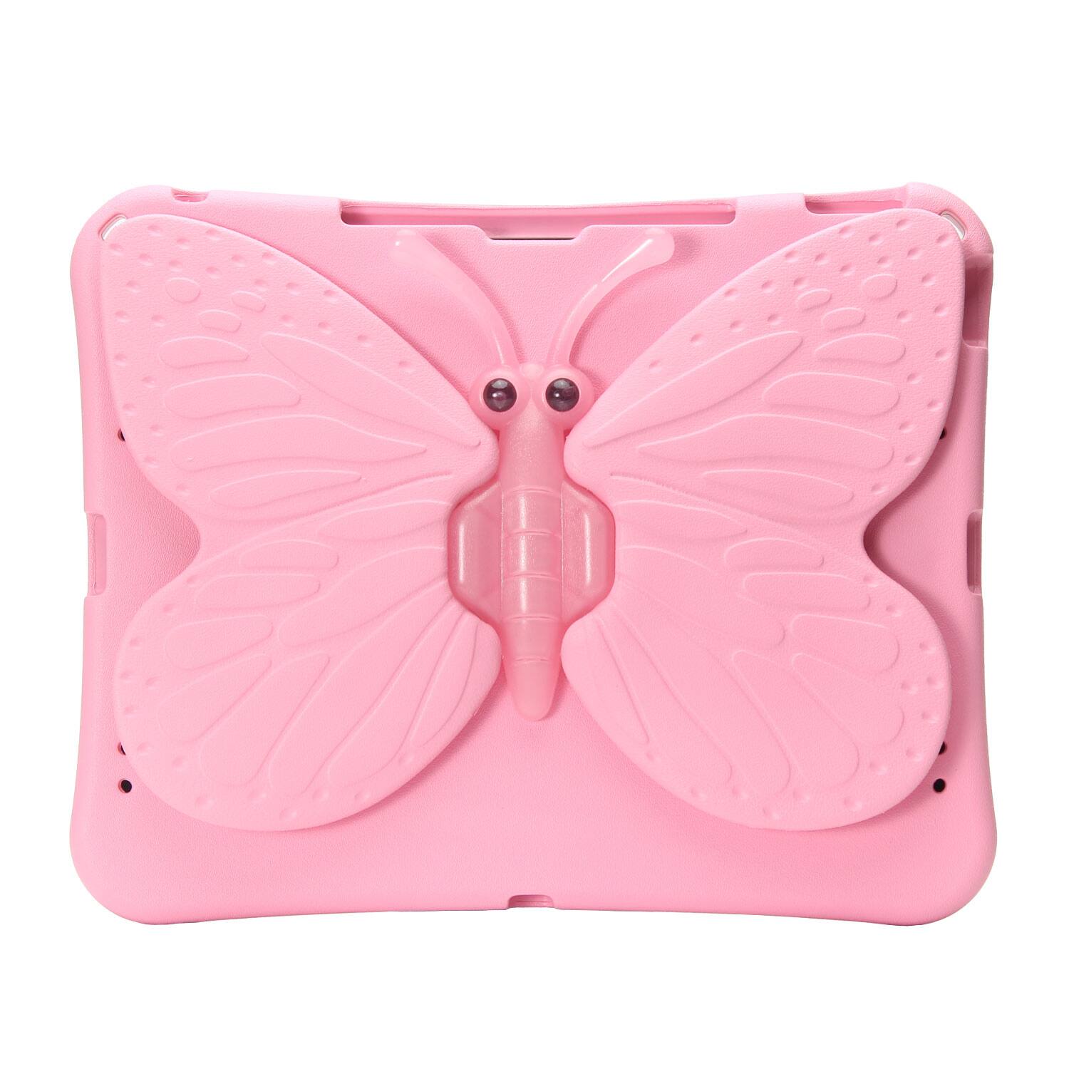 Left. Dteck - Kids Butterfly Case for Apple iPad Air (M4) 13" 2026-24 & iPad Pro 13/12.9",Rugged 3D Cartoon EVA Shockproof Stand Cover - Pink.