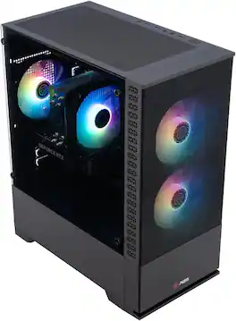 ADVANCED BATTLESTATIONS - ABS Cyclone Aqua Prebuilt Gaming PC - Windows 11 Intel Core i7-14700F GeForce RTX 5060 8GB DLSS 4 16GB DDR4 1TB NVMe SSD - Black