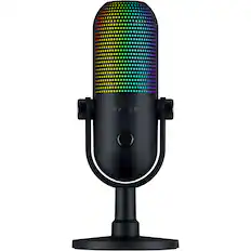 Front. Razer - Seiren V3 Chroma Condenser USB Microphone - Black.