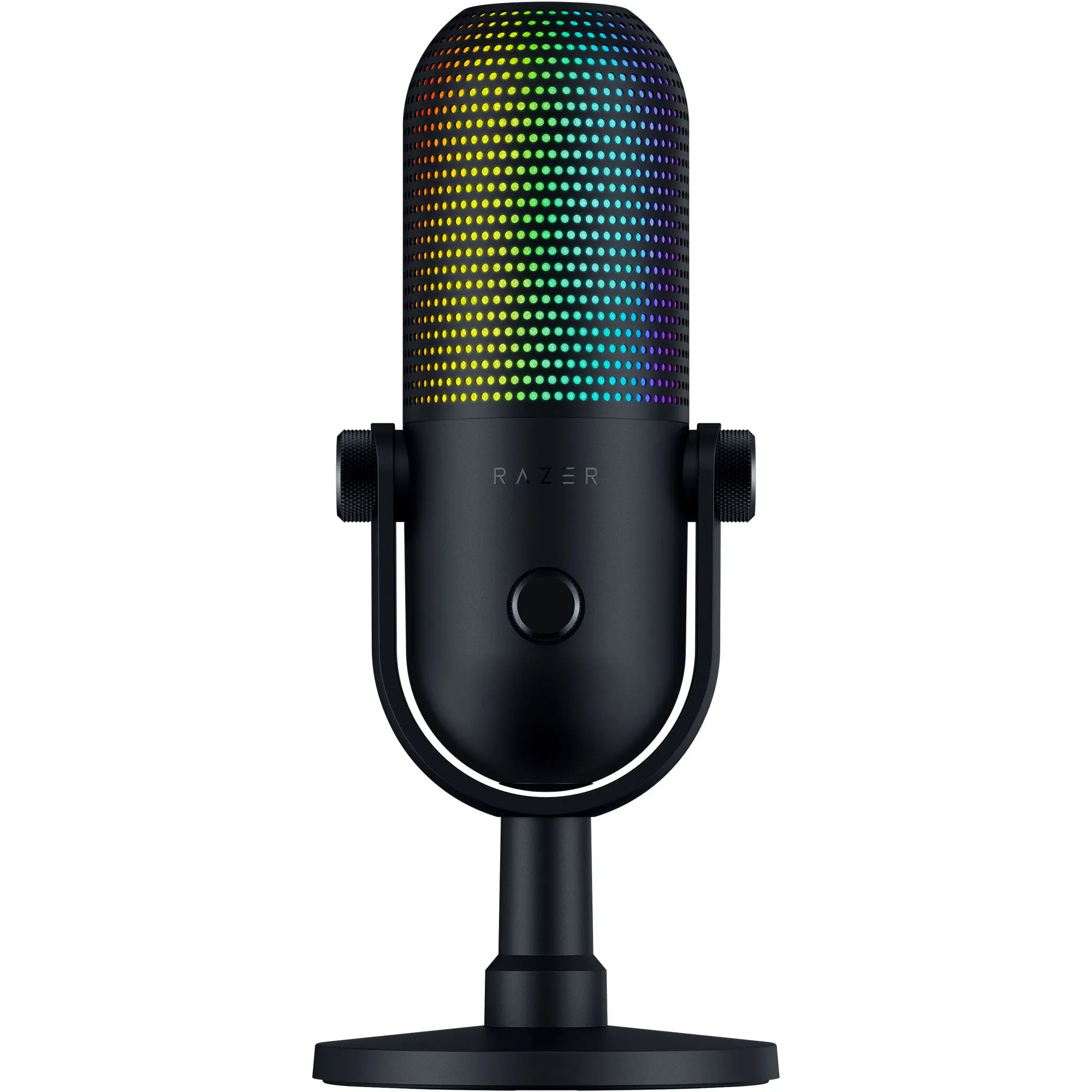 Front. Razer - Seiren V3 Chroma Condenser USB Microphone - Black.