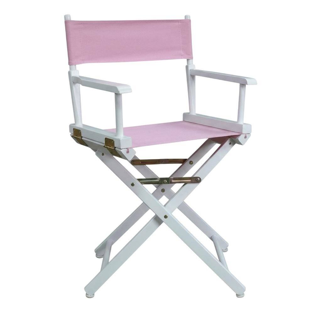 Left. FurniFact - Pink Director's Chair - WhiteFrame/Pink Canvas.