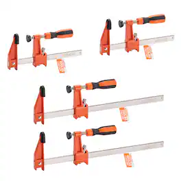 VEVOR - Bar Clamps for Woodworking, 2-Pack 6 inch and 2-Pack 12 inch, Lockable F-Clamp with 600 lbs Load Limit, 2-1/2 inch Depth - Orange + Black