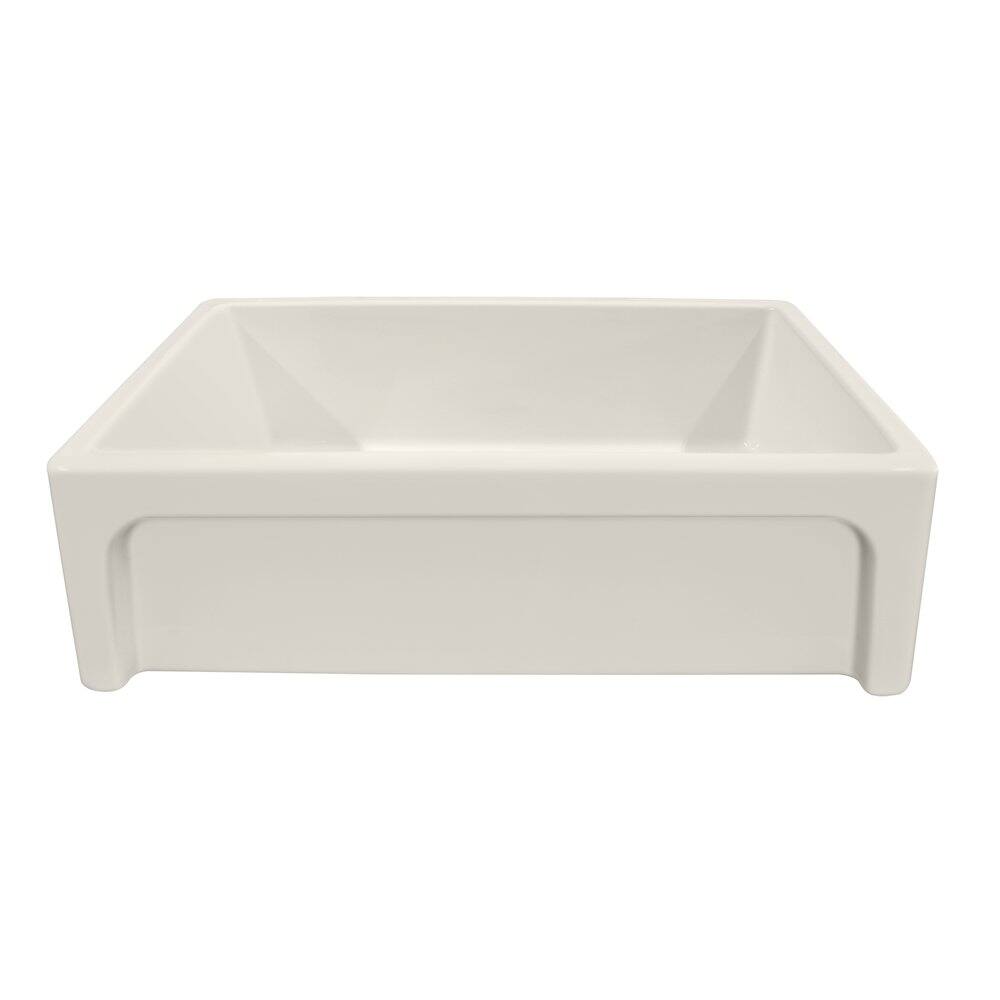 Left. Whitehaus - Shakerhaus 33" Reversible Kitchen Fireclay Sink - Brown.