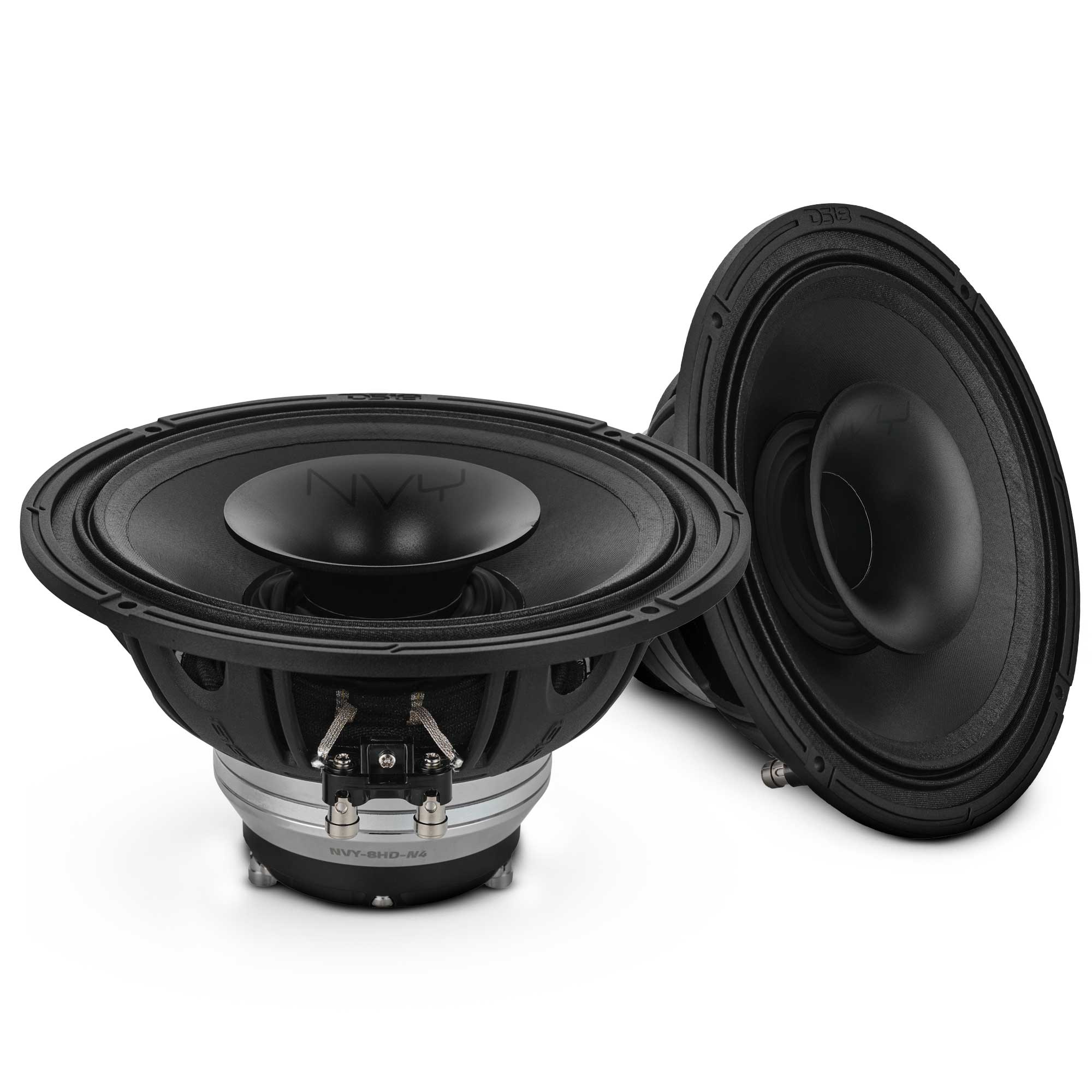 DS18 Audio - 8" Hybrid Coaxial Speaker With Water Resistant Glass Fiber Cone and Compression Driver | 250W RMS 4-Ohm - Black