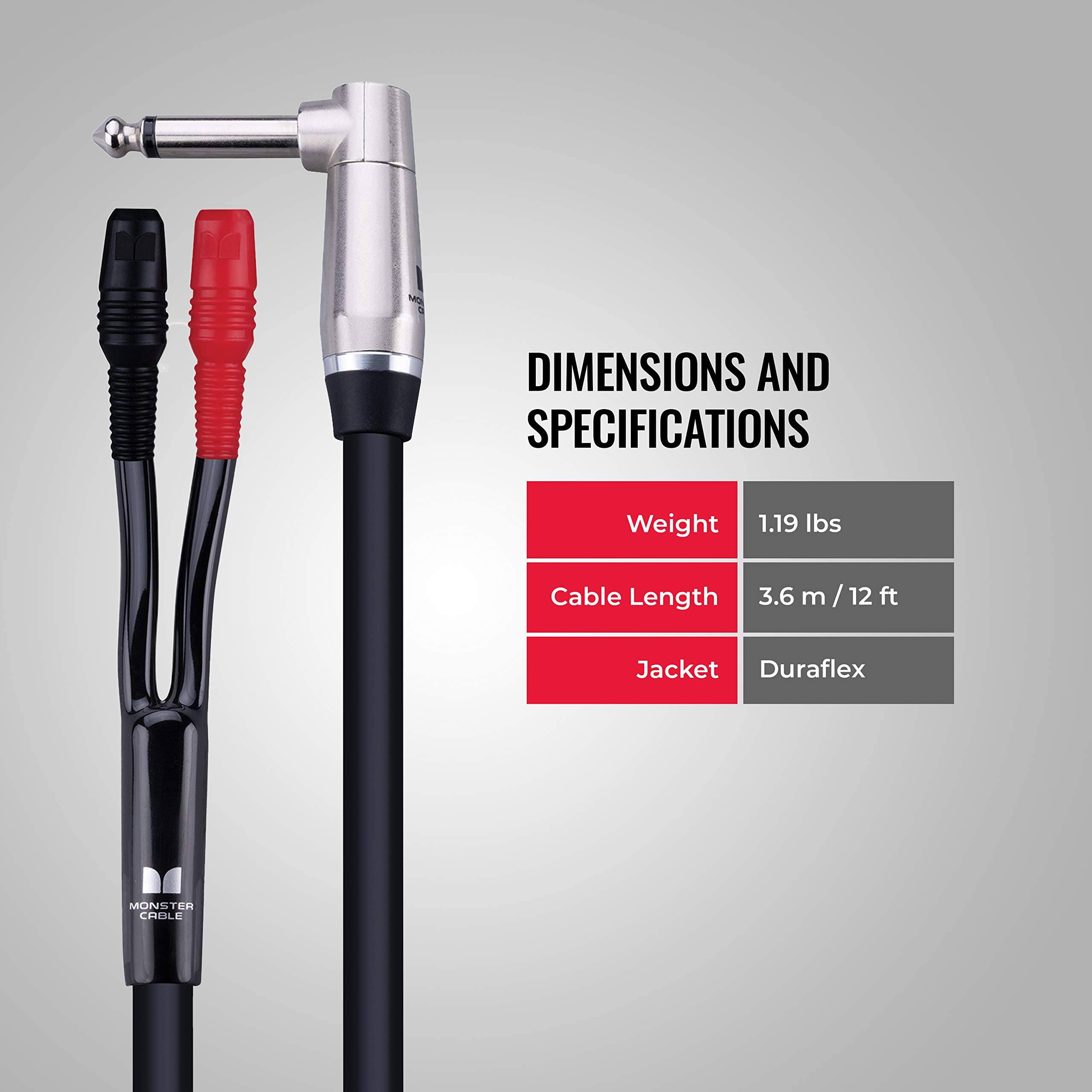 DIMENSIONS AND SPECIFICATIONS

- Weight: 1.19 lbs
- Cable Length: 3.6 m / 12 ft
- Jacket: Duraflex