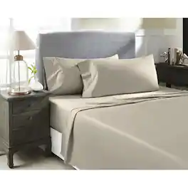 HN International Group - Perthshire Platinum Concepts 800 Thread Count Solid Sateen Sheet - 4 Piece Set - King - Taupe