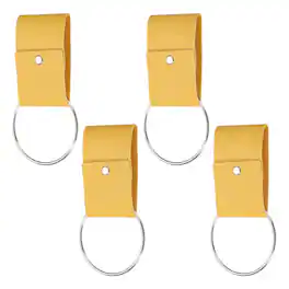 Unique Bargains - 4pcs Towel Ring Holder with Loop, Dish Towel Holder Wall Hook, Farmhouse Home Decor for Cabinet Oven Handle Rods - Yellow