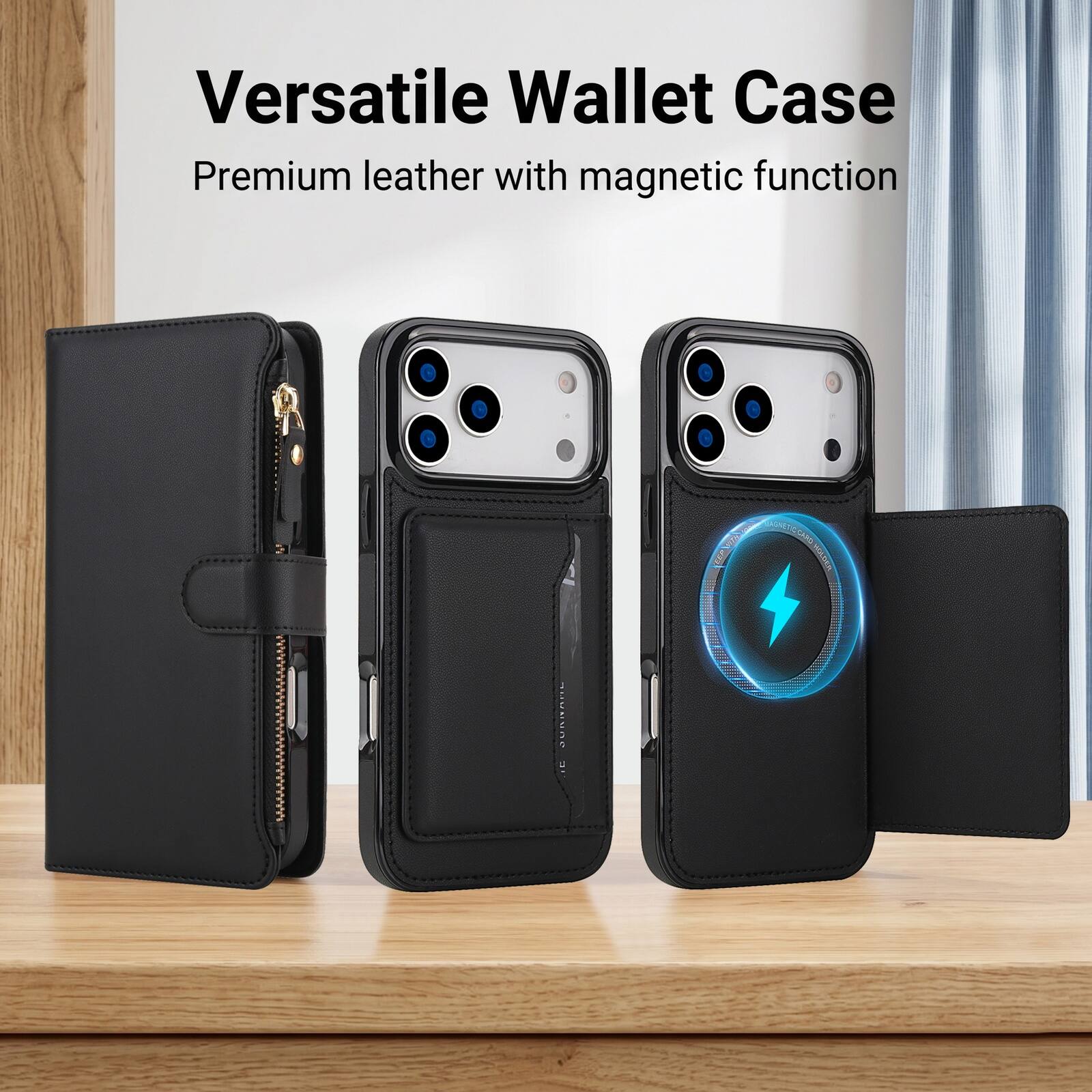 Versatile Wallet Case  
Premium leather with magnetic function