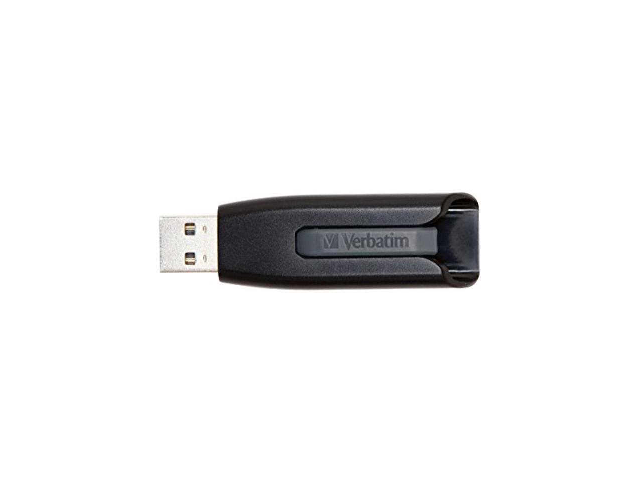 Alt View 2. Verbatim - 256GB V3 USB 3.0 FLASH DRIVE - Black/Gray.