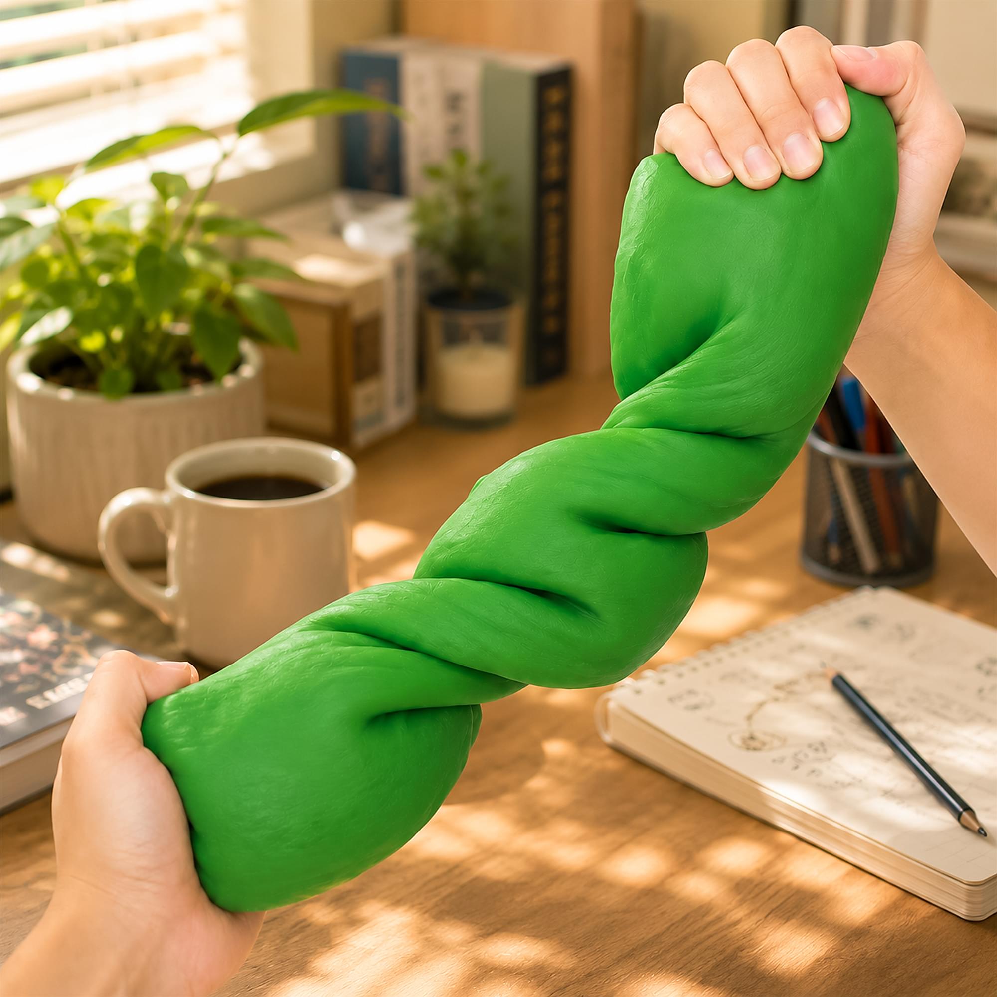 Alt View 10. Puka Creations - Pickle Jumbo Squishy 11.5-Inch Stress Reliever - Green.