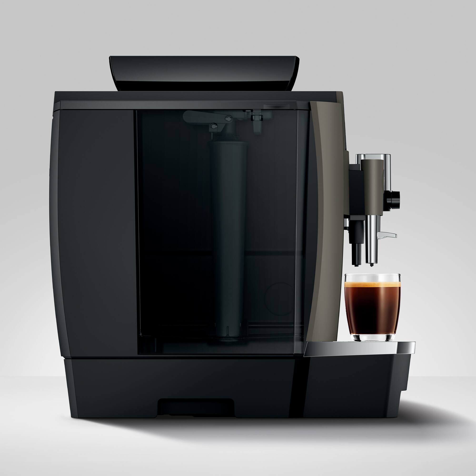 Angle. JURA - W8 Automatic Coffee Machine - Dark Inox.