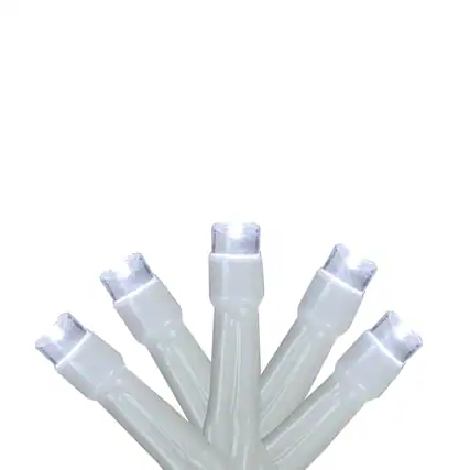 Front. Brite Star - LED Christmas Lights - Pure White - 3' White Wire - 15ct - White.