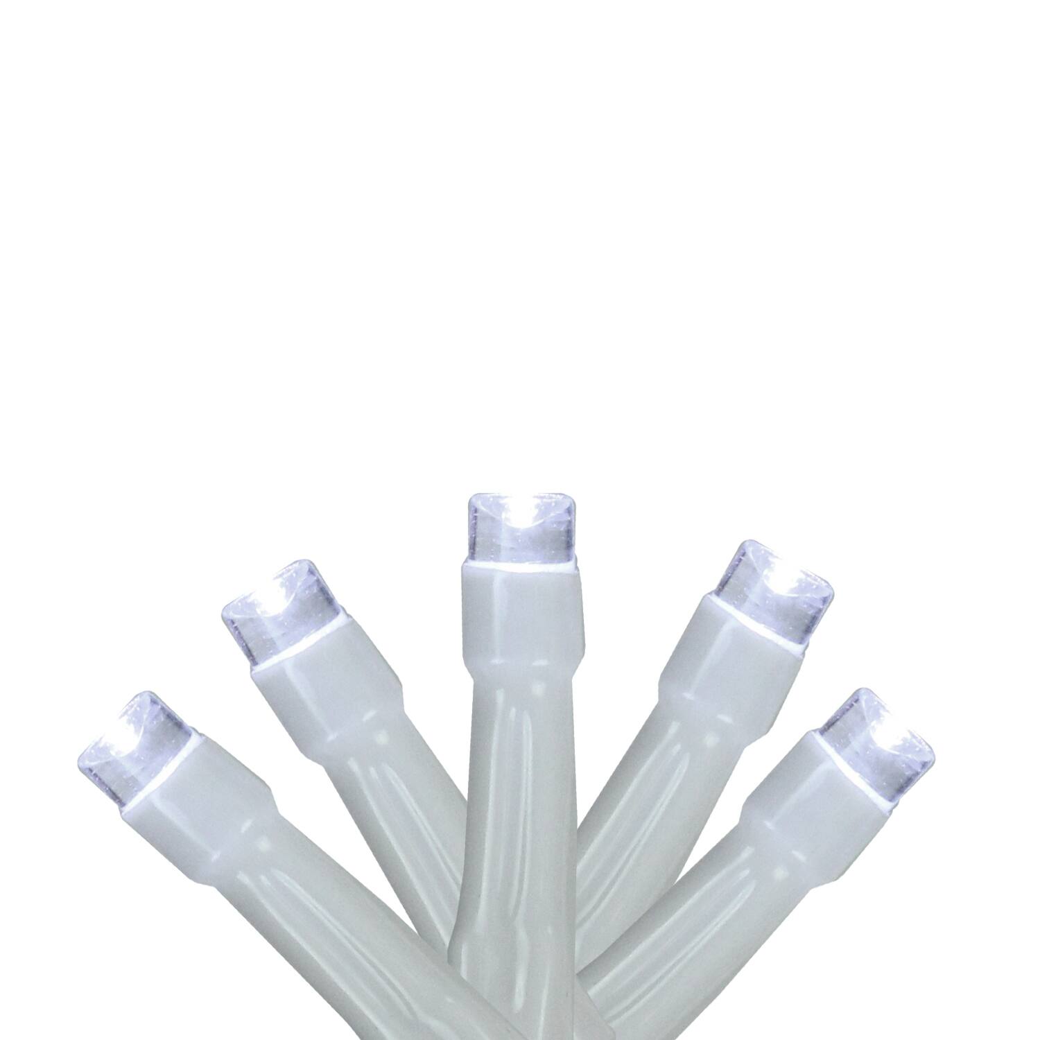 Front. Brite Star - LED Christmas Lights - Pure White - 3' White Wire - 15ct - White.
