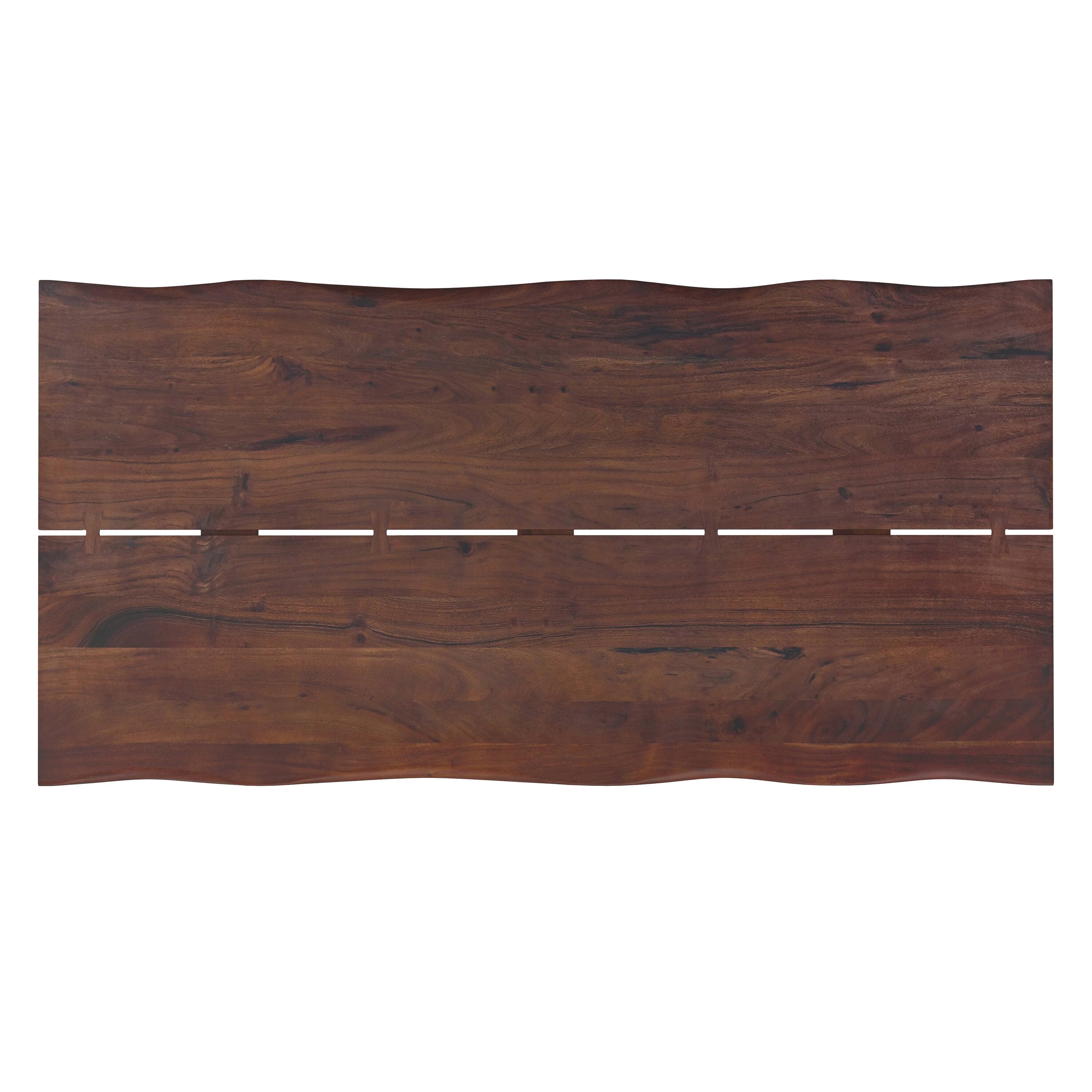 Alt View 2. Simpli Home - Delta 72 inch x 36 inch Rectangle Modern Industrial Dining Table in Dark Walnut - Dark Walnut.