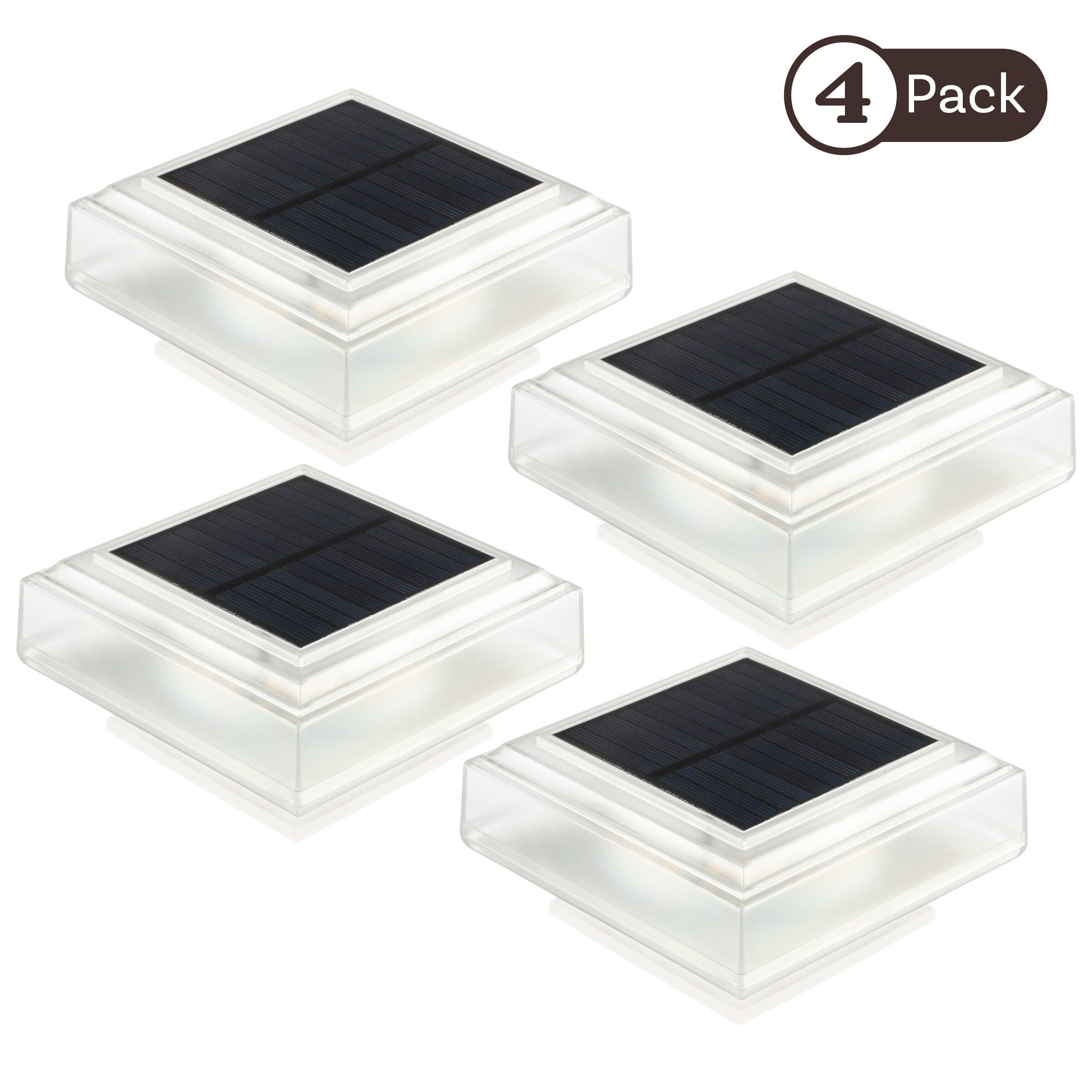 Angle. Pure Garden - Solar Post Cap Lights - 4-Pack Waterproof Fence Lights.