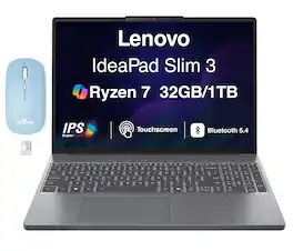 Lenovo - Upgraded - IdeaPad Slim 3 Laptop 15.3 WUXGA Display (Ryzen 7 170, 32GB, 1TB SSD, Win 11 Pro) w/Dockztorm Wireless Mouse - Luna Grey