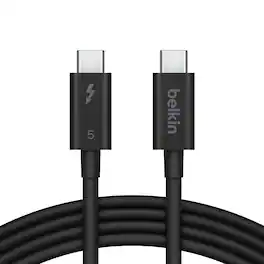 Belkin - 3.3ft USB-C Thunderbolt 5 Cable w/ 240W Power Delivery, Bandwidth Boost Up to 120Gbps, and 4K UHD Display Resolution - Black