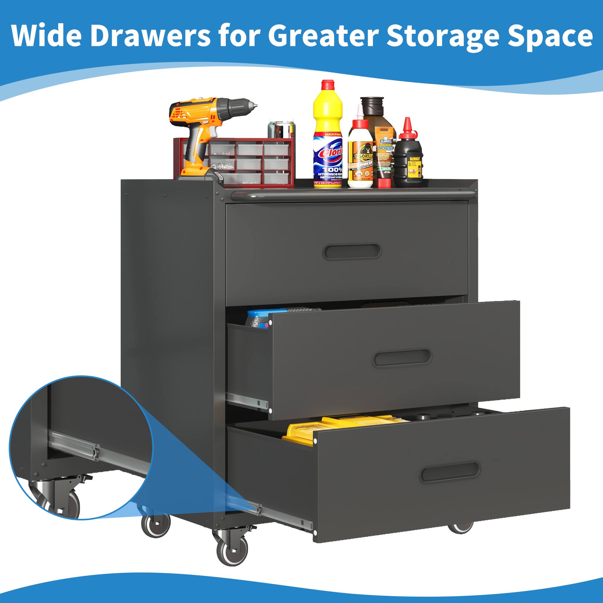 Wide Drawers for Greater Storage Space