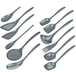 Hutzler - 12 Piece Cook & Serve Melamine Utensil Set - Gray